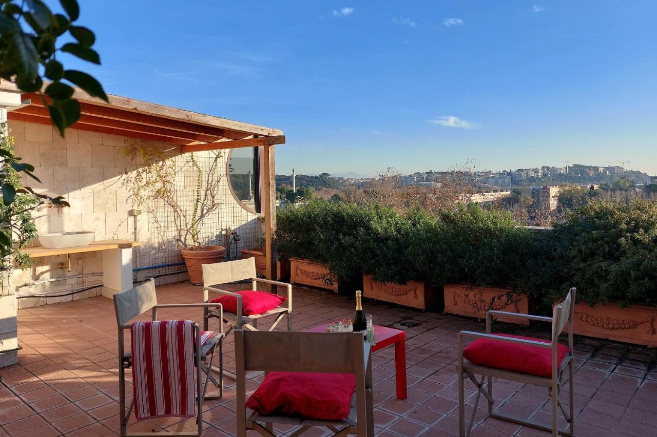 Ferienwohnung Beautiful Loft In Ponte Milvio With Terrace Rom Exterior foto